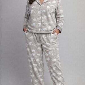 RARE Munki Munki Bamboo Flannel Polar Bear PJ Set - Soft Pajama Core XL